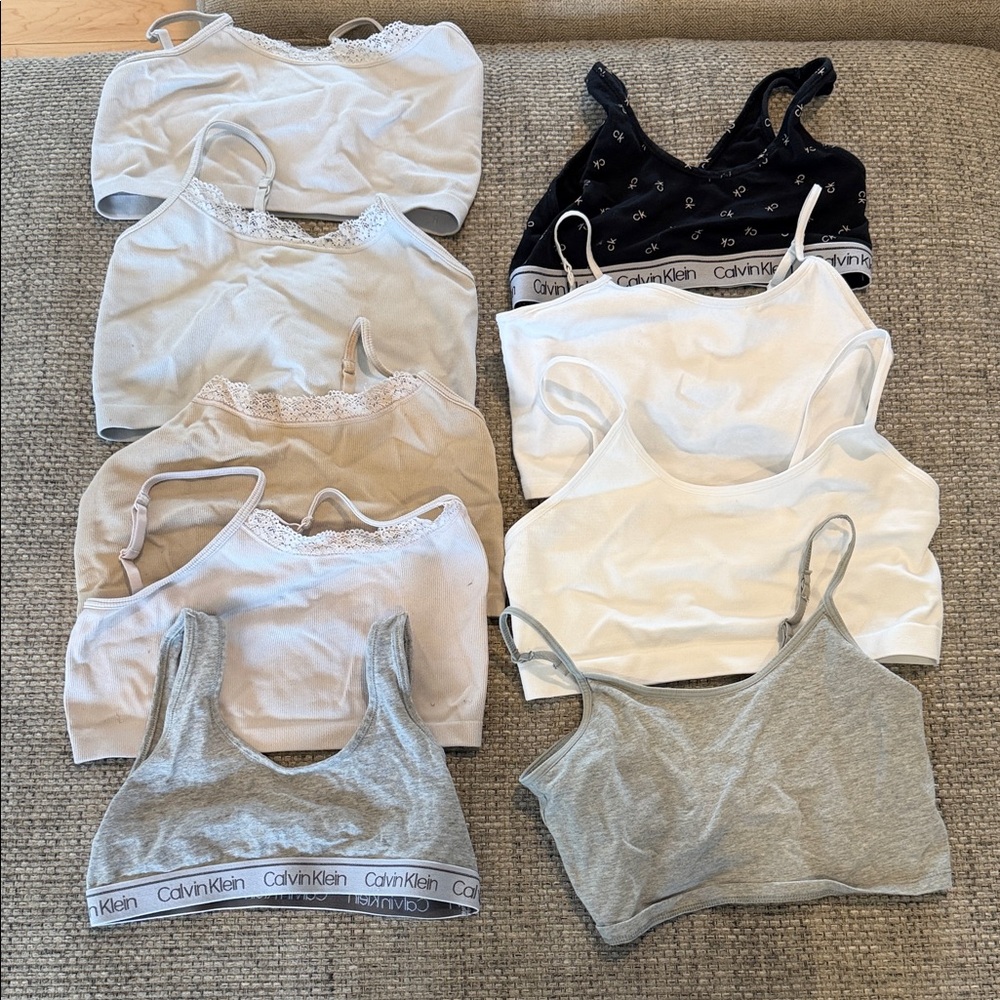 BARELY WORN 10/12 Calvin Klein Mixed Neutral Bralette Set Training bras